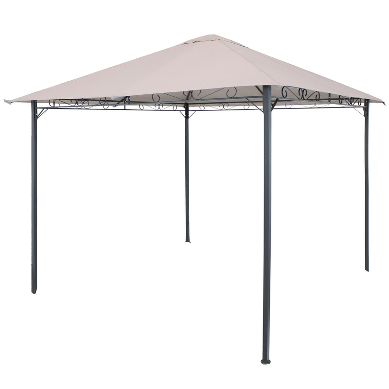 Sunnydaze 10 x 10 Foot Steel Gazebo with Weather-Resistant Fabric Top - Gray