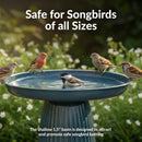Sunnydaze Gleeful Garden Metal Outdoor Bird Bath - UV-Resistant Finish