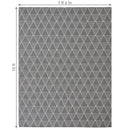 corner of lattice pattern indoor area rug in charcoal