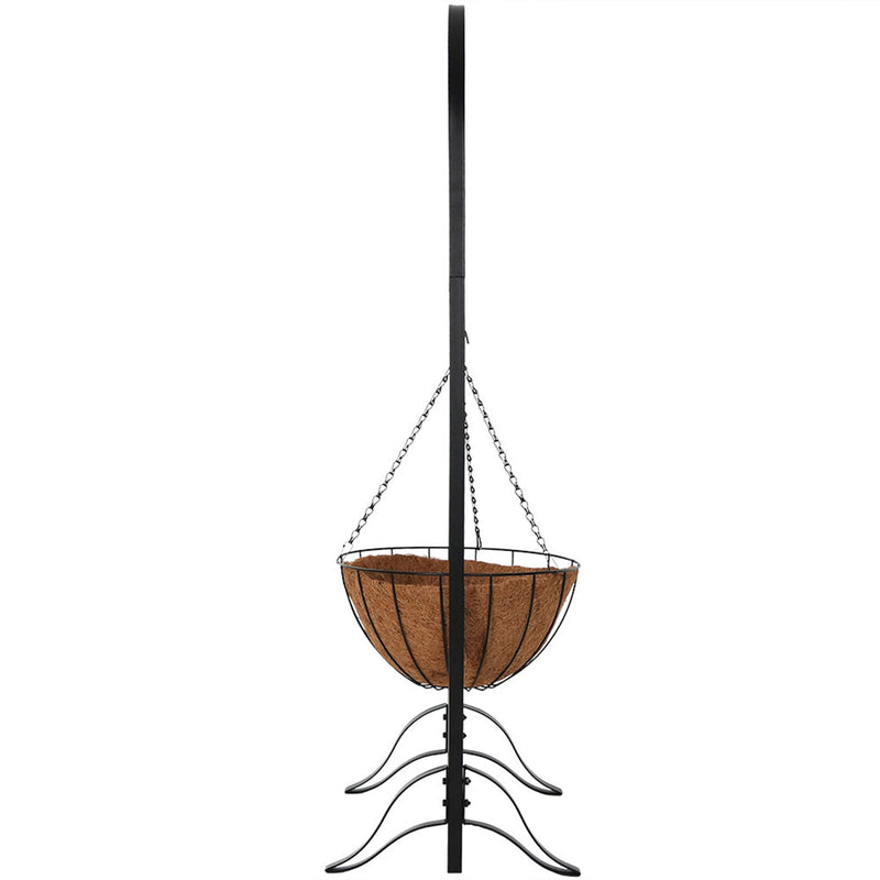 welcome hanging planter Sunnydaze Decorative Welcome Sign and Hanging Basket Planter Stand