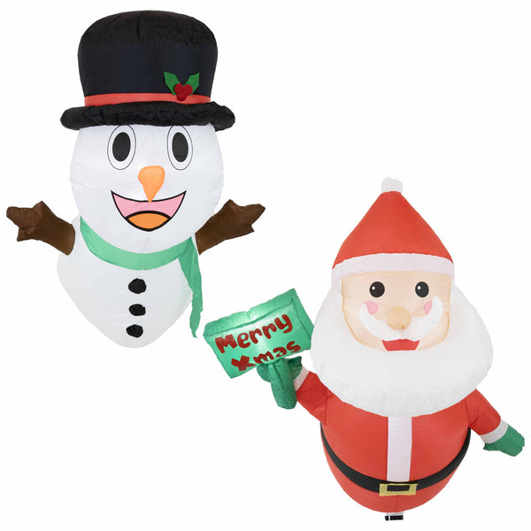 Sunnydaze Santa and Frosty Inflatable Christmas Decorations