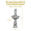 Sunnydaze Fairy Flower Solar Outdoor Fountain with Battery Backup - 42.5"