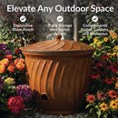 Sunnydaze Metal Garden Hose Holder Pot with Lid