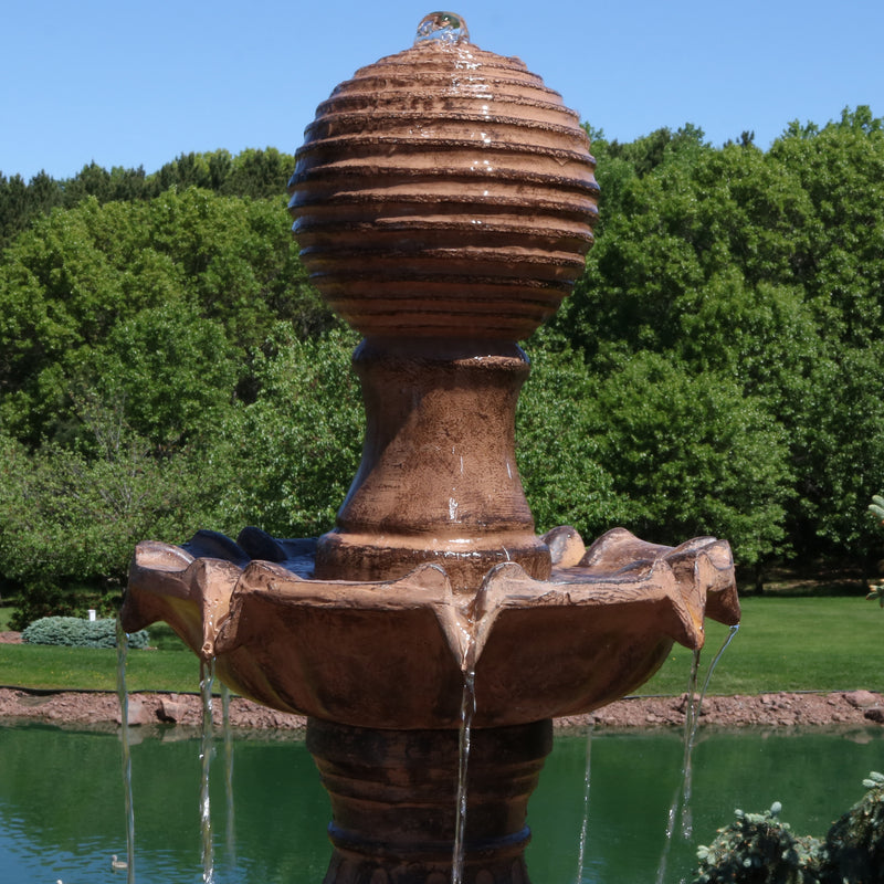 Sunnydaze Large Tiered Ball Outdoor Fountain - 80" H