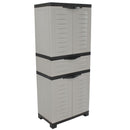 Sunnydaze Plastic Garage Storage Cabinet with 2 Adjustable Shelves - Gray