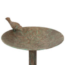 Sunnydaze Ivy and Sage Metal Bird Bath - Rustic Patina - 12.25"