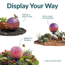 Sunnydaze Red Scalloped Outdoor Gazing Globe - 10"