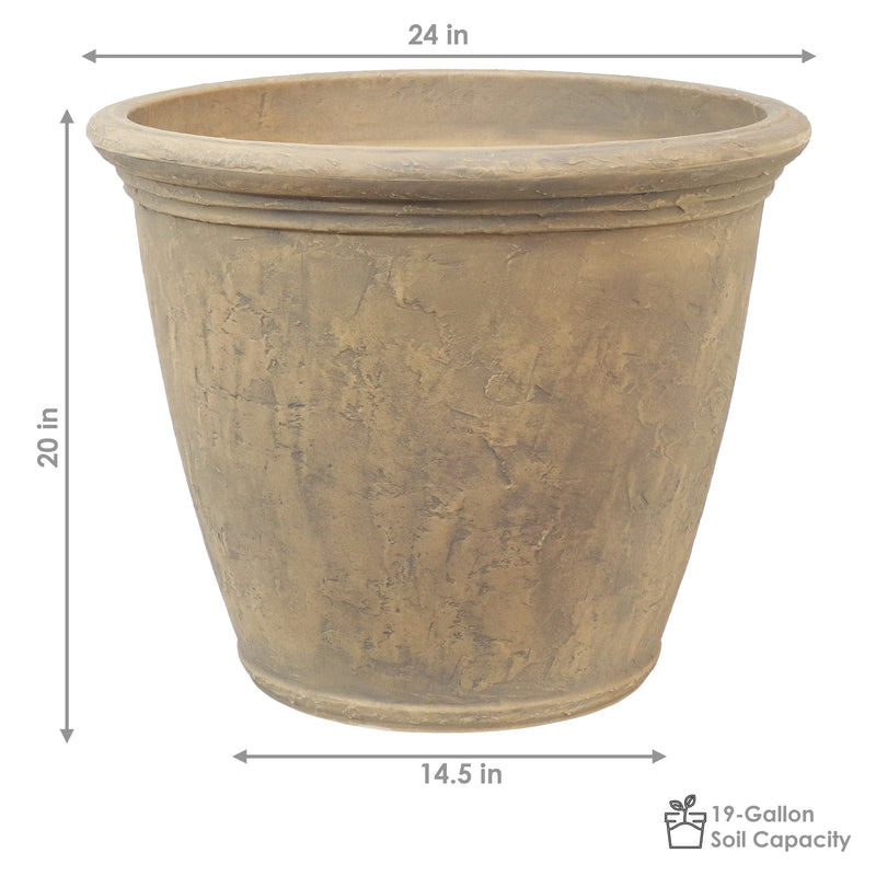 Sunnydaze Anjelica Polyresin Outdoor Flower Pot Planter