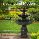 Sunnydaze 46-Inch Classic Tulip 3-Tier Electric Water Fountain for Patio, Yard or Deck