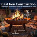 Sunnydaze Cast Iron Heavy Duty Fire Pit for Outside