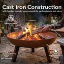 Sunnydaze Cast Iron Heavy Duty Fire Pit for Outside