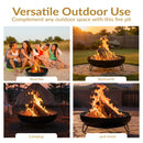 Sunnydaze Black Steel Outdoor Wood-Burning Fire Pit Bowl with Stand - 23"