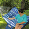 Sunnydaze Double Hammock with Pillow and Curved Metal Spreader Bars