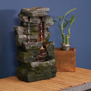 Sunnydaze Towering Cave Waterfall Indoor Tabletop Fountain with LED - 14"