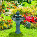 Sunnydaze 2-Tier Ceramic Outdoor Water Fountain 27" - Resting Birds