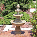 Sunnydaze 3-Tier Outdoor Water Fountain with Pump - 48" H