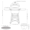 Sunnydaze Kamado Charcoal Grill and Smoker with Side Tables and Wheels