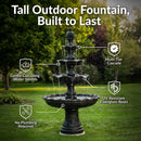 Sunnydaze 4-Tier Grand Courtyard Outdoor Water Fountain - 80" H