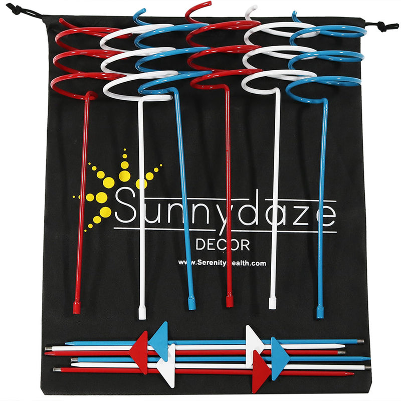 Sunnydaze Heavy-Duty Red, White and Blue Outdoor Drink Holder Set