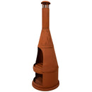 Sunnydaze 70" H Steel Outdoor Chiminea Fire Pit with Built-In Log Holder