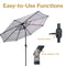 Sunnydaze Aluminum Outdoor Patio Umbrella with Tilt and Crank