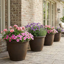 Sunnydaze Anjelica Polyresin Large Round Outdoor Planter