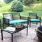 Sunnydaze Coachford 4-Piece Resin Rattan Outdoor Patio Furniture Set