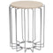 Sunnydaze Steel Wire End Table with Faux Woodgrain Tabletop