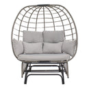 Sunnydaze Double Outdoor Egg Chair with Legs with Cushions and Pillows - Gray