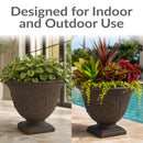 Sunnydaze Darcy Polyresin Outdoor Pedestal Planter Urn - 16"