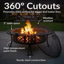 Sunnydaze 40" Large Steel Fire Pit with Spark Screen