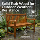 Sunnydaze 2-Person Teak Patio Bench for Outside