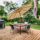 Sunnydaze 8.5 ft Patio Umbrella with Faux Woodgrain Finish