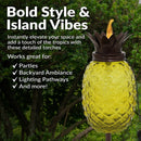 Sunnydaze Tropical Pineapple 3-in-1 Glass Outdoor Torches - Set of 2