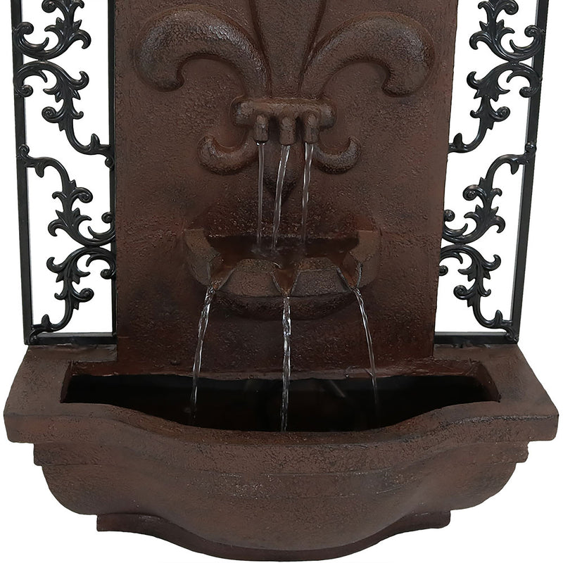 Sunnydaze French Lily Outdoor Wall Fountain with Submersible Pump