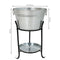 Sunnydaze Pebbled Galvanized Steel Ice Bucket Drink Cooler with Stand