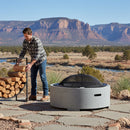 Sunnydaze Faux Stone Fire Pit with Spark Screen - 36" Diameter