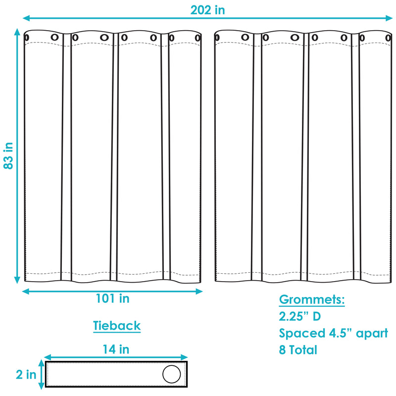 Sunnydaze Outdoor Blackout Curtain Panels with Grommet Top