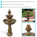 Sunnydaze 2-Tier Blooming Flower Outdoor Water Fountain - 38" H