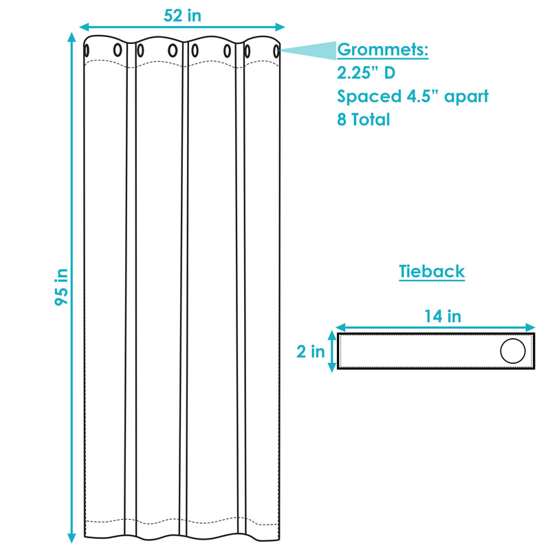 Sunnydaze Outdoor Blackout Curtain Panels with Grommet Top