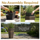 Sunnydaze Polyrattan Square Tall Wicker Planter