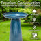 Sunnydaze Gleeful Garden Metal Outdoor Bird Bath - UV-Resistant Finish