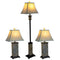 Sunnydaze Timeless Abode Slate 3-Piece Floor and Table Lamp Set