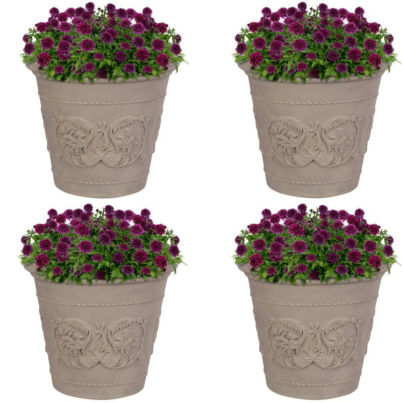 Sunnydaze Arabella Polyresin Outdoor Flower Pot Planter