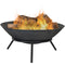 Sunnydaze Raised Cast Iron Fire Pit Bowl with Steel Finish, 22-Inch Diameter