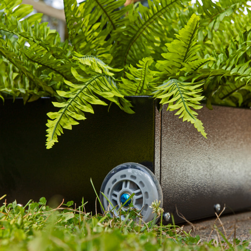 Sunnydaze Patio Umbrella Stand Planter with Wheels