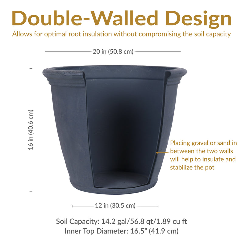 Sunnydaze Anjelica Polyresin Outdoor Flowerpot Planter