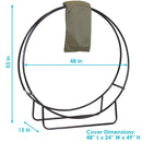 Sunnydaze Firewood Log Hoop Cover - Size & Color Options