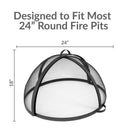 Sunnydaze Easy Access Steel Fire Pit Spark Screen