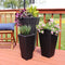 Sunnydaze Tall Square Polyrattan Planter - Set of 3 - Black